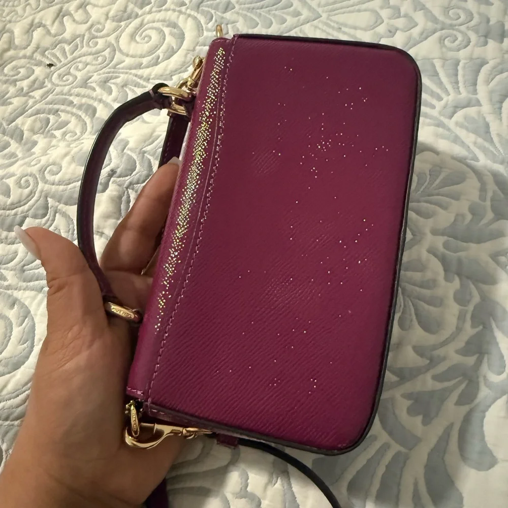 Coach Purple Crossbody Bag with Gold Hardware - Picture 6 of 12